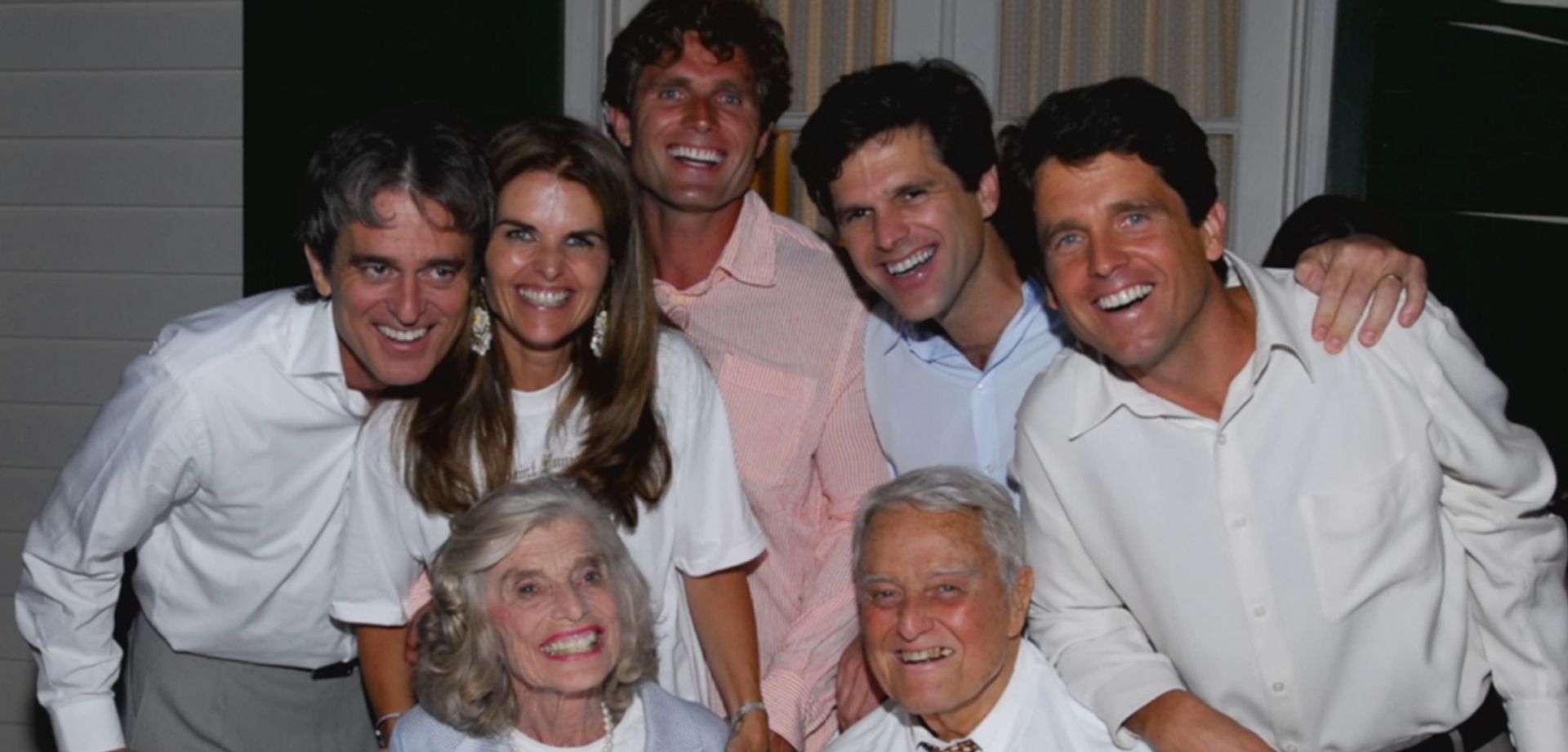 An image of Maria Shriver with her four sons, and parents Sargent and Eunice Shriver