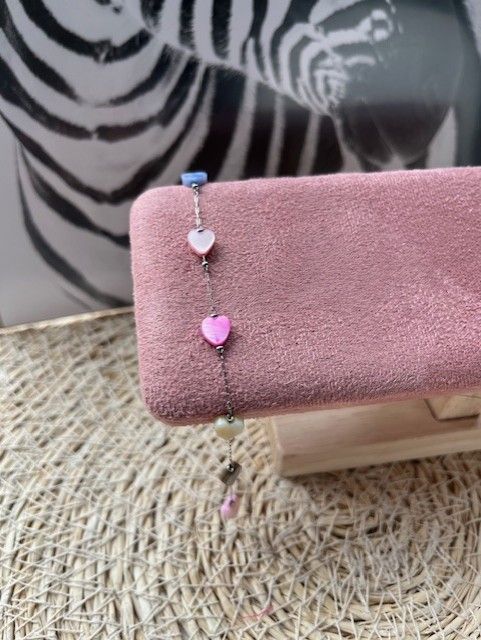 Armband gekleurde harten zilver