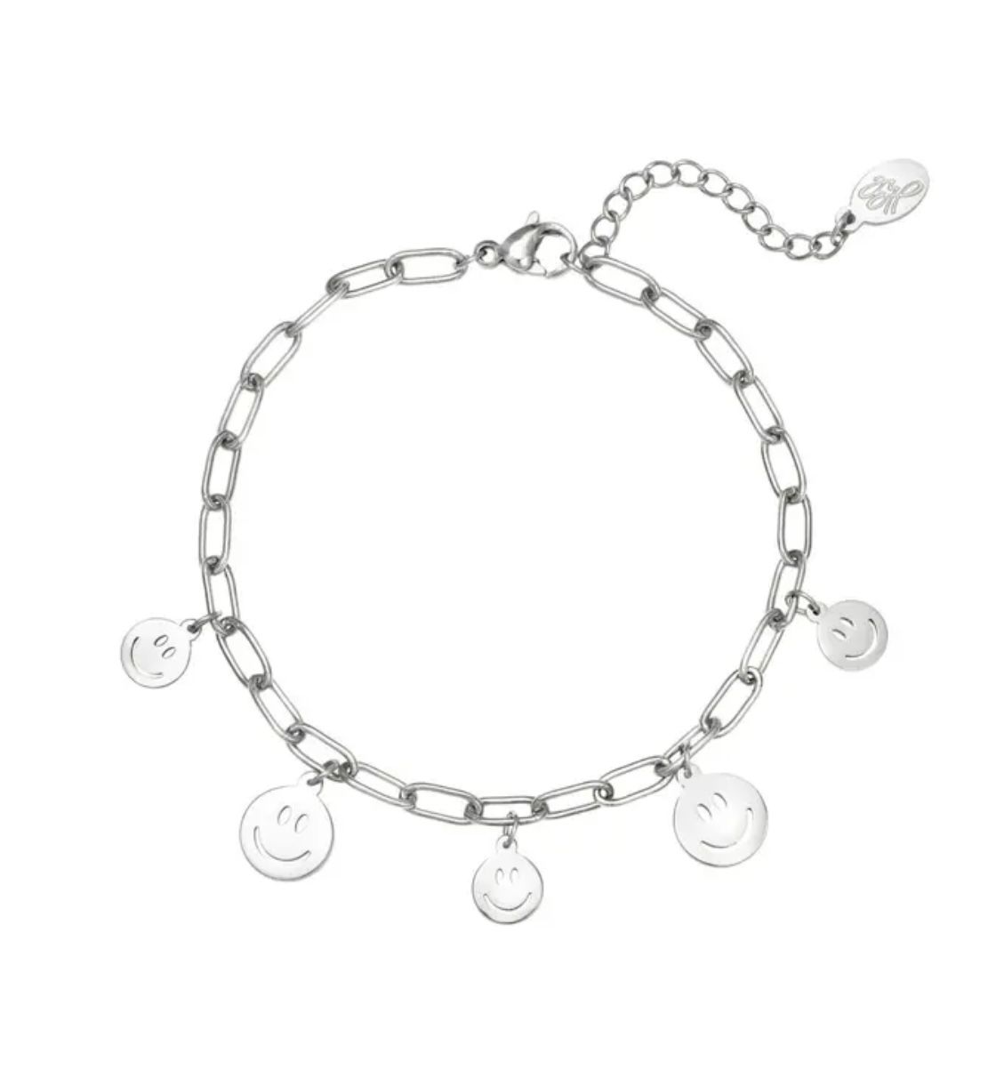 Armband smiley goud of zilver