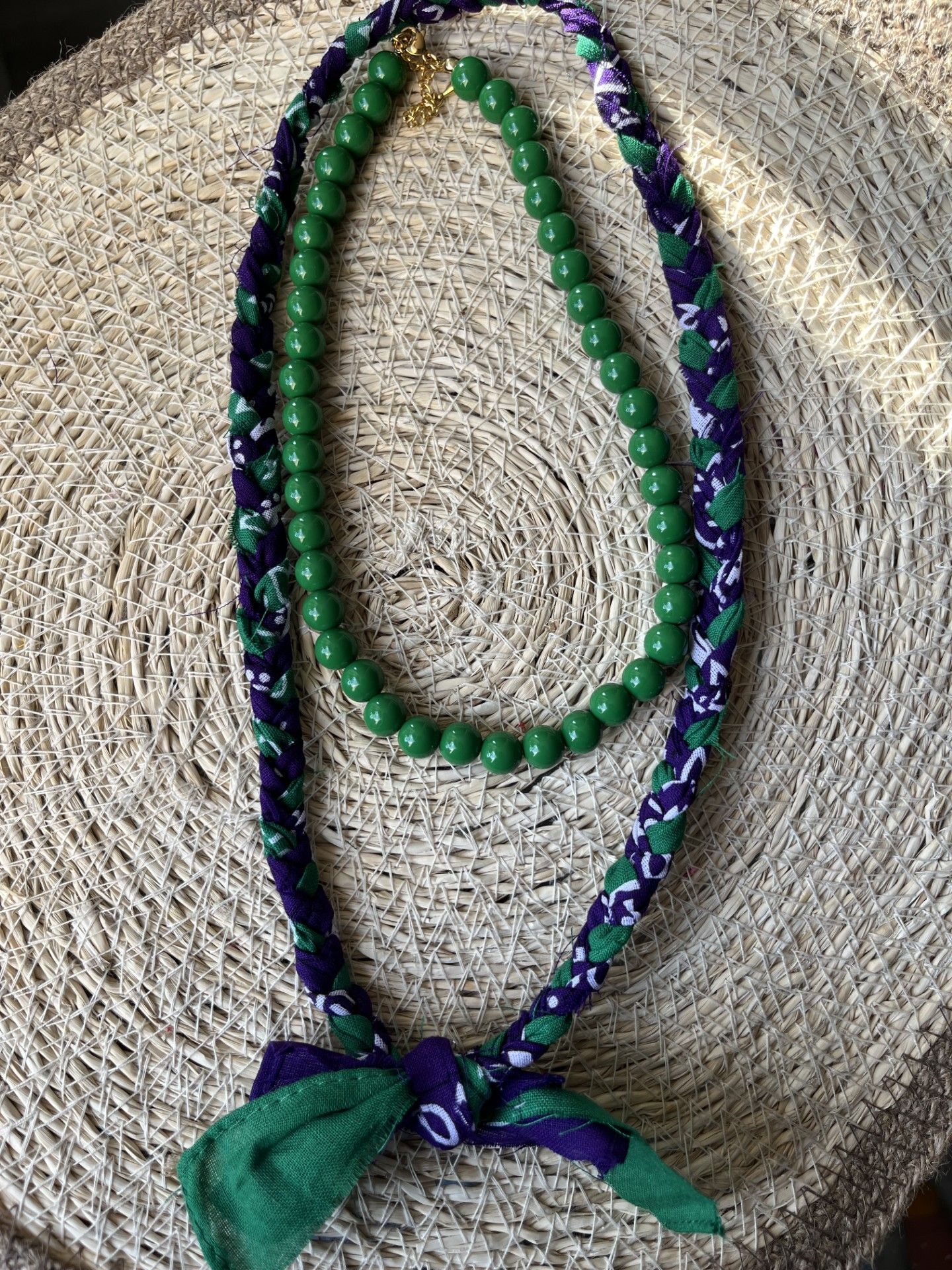 Bandana groen en donkerpaars