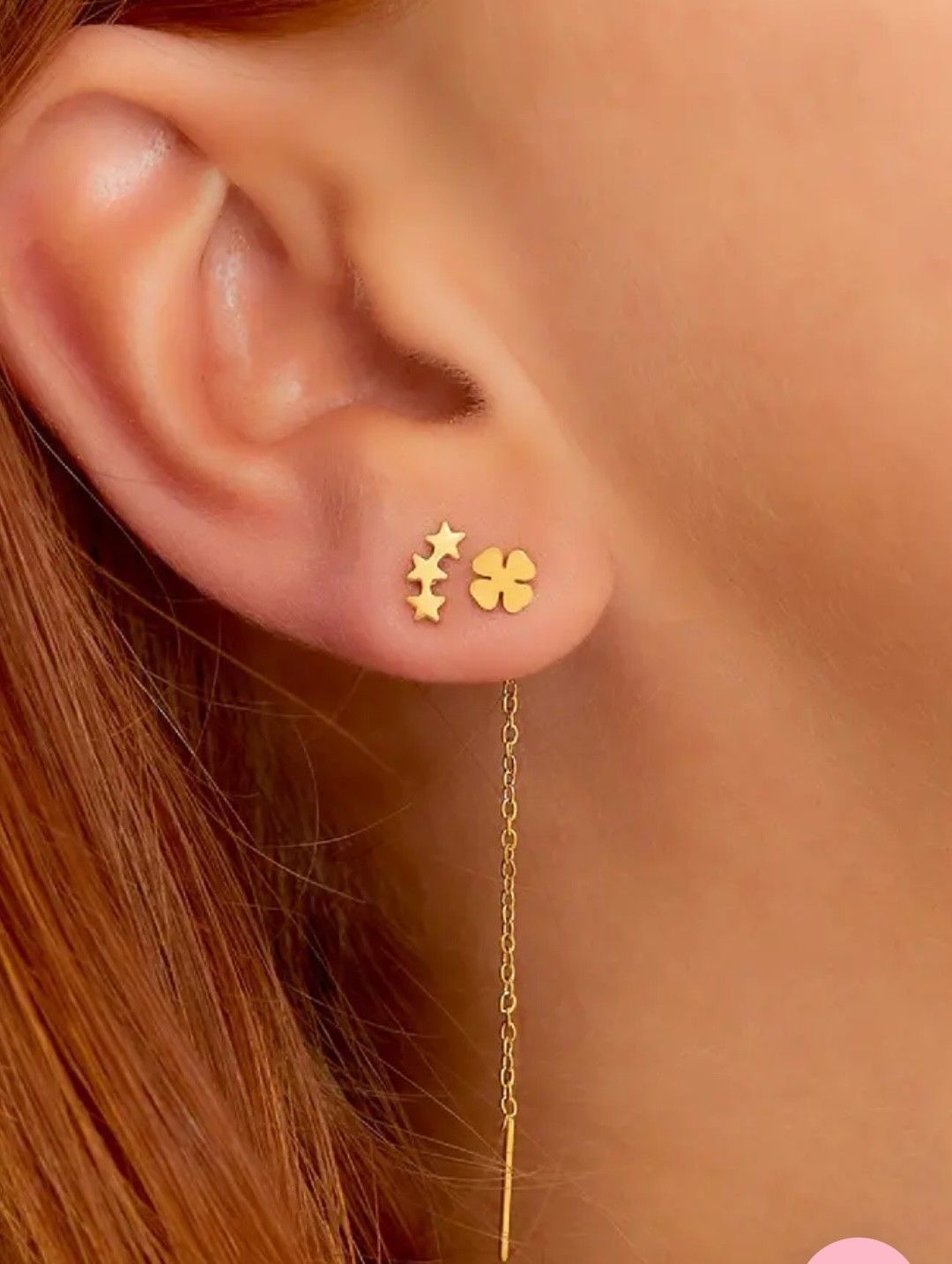 Doortrek klavertje oorbellen