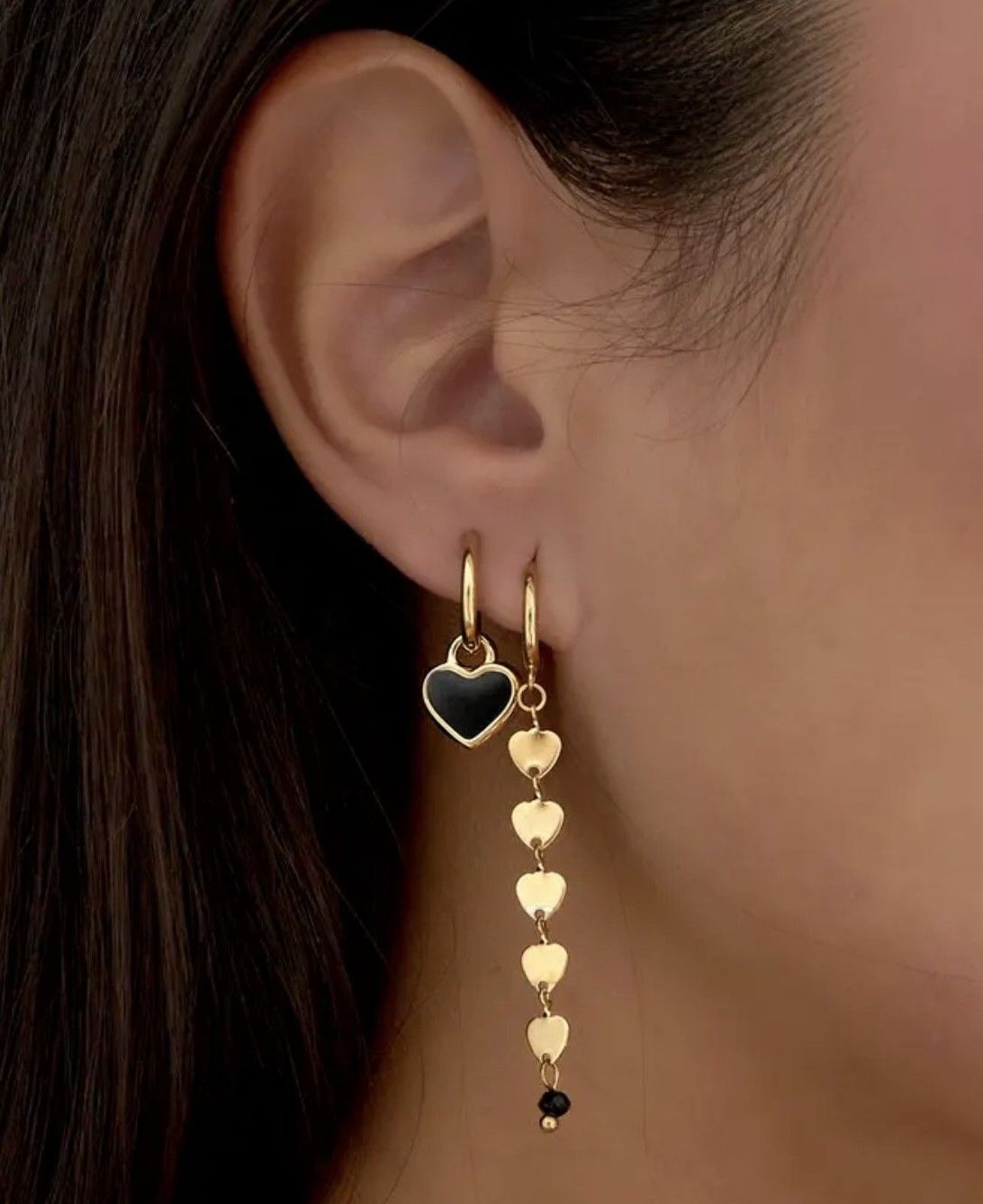 Oorbellen hartjes met roze