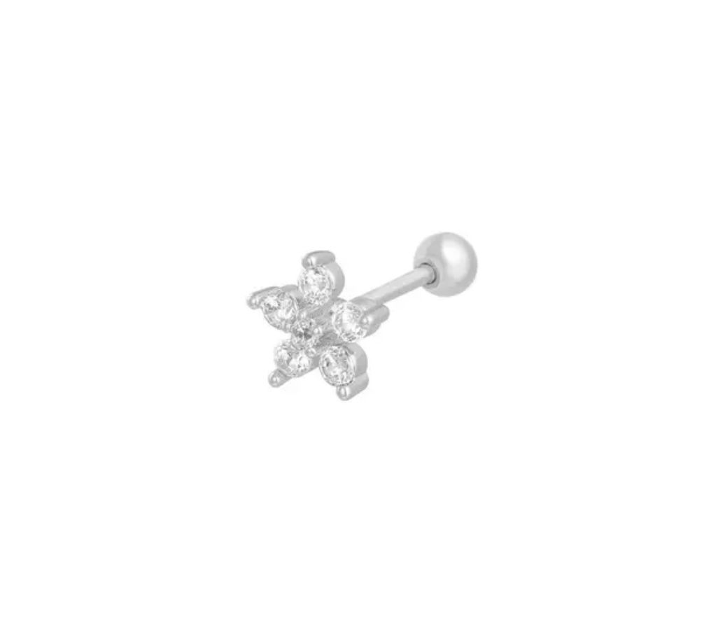 Piercing flower goud of zilver