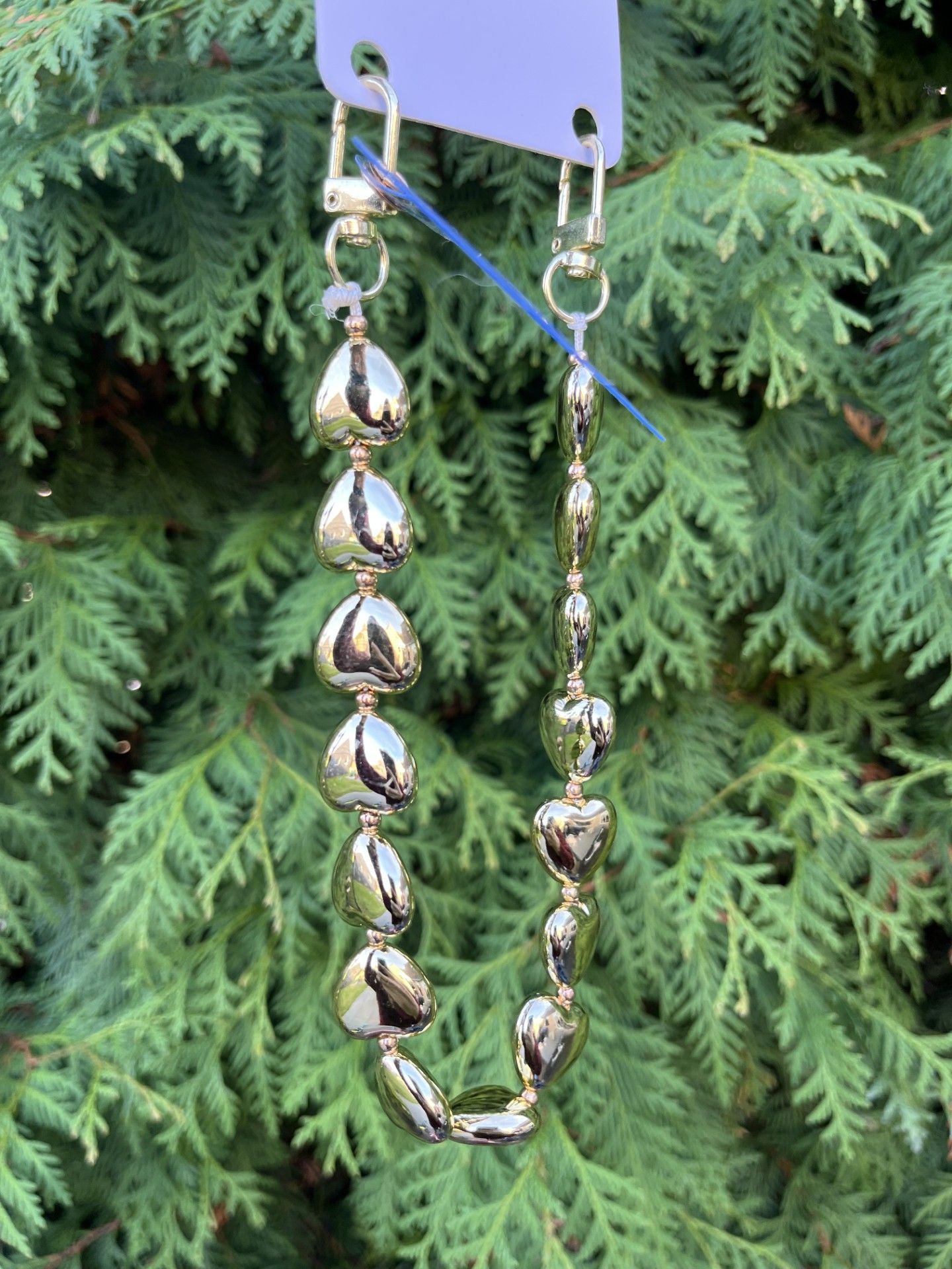 Telefoonkoord gouden harten