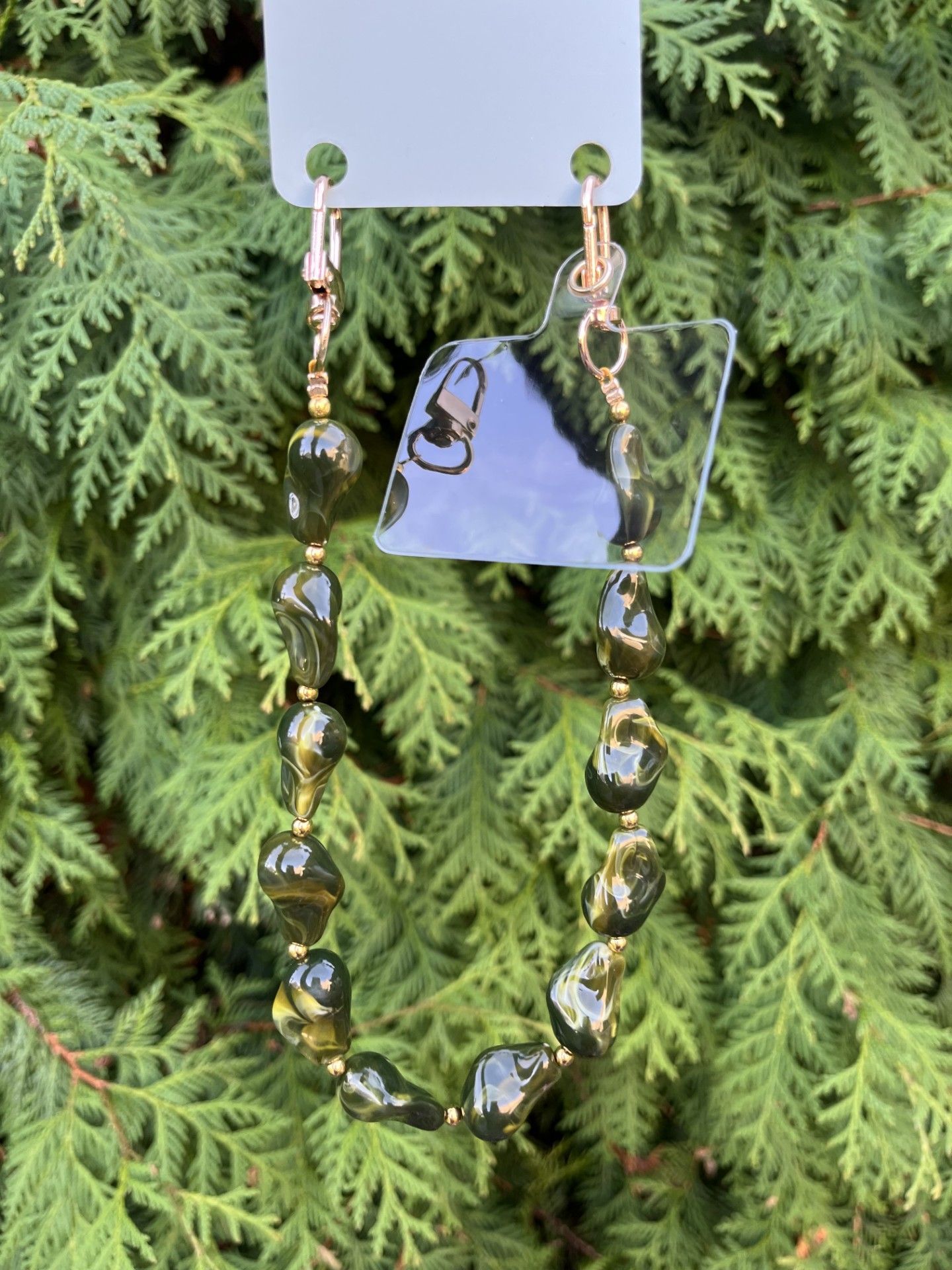 Telefoonkoord kort legergroen