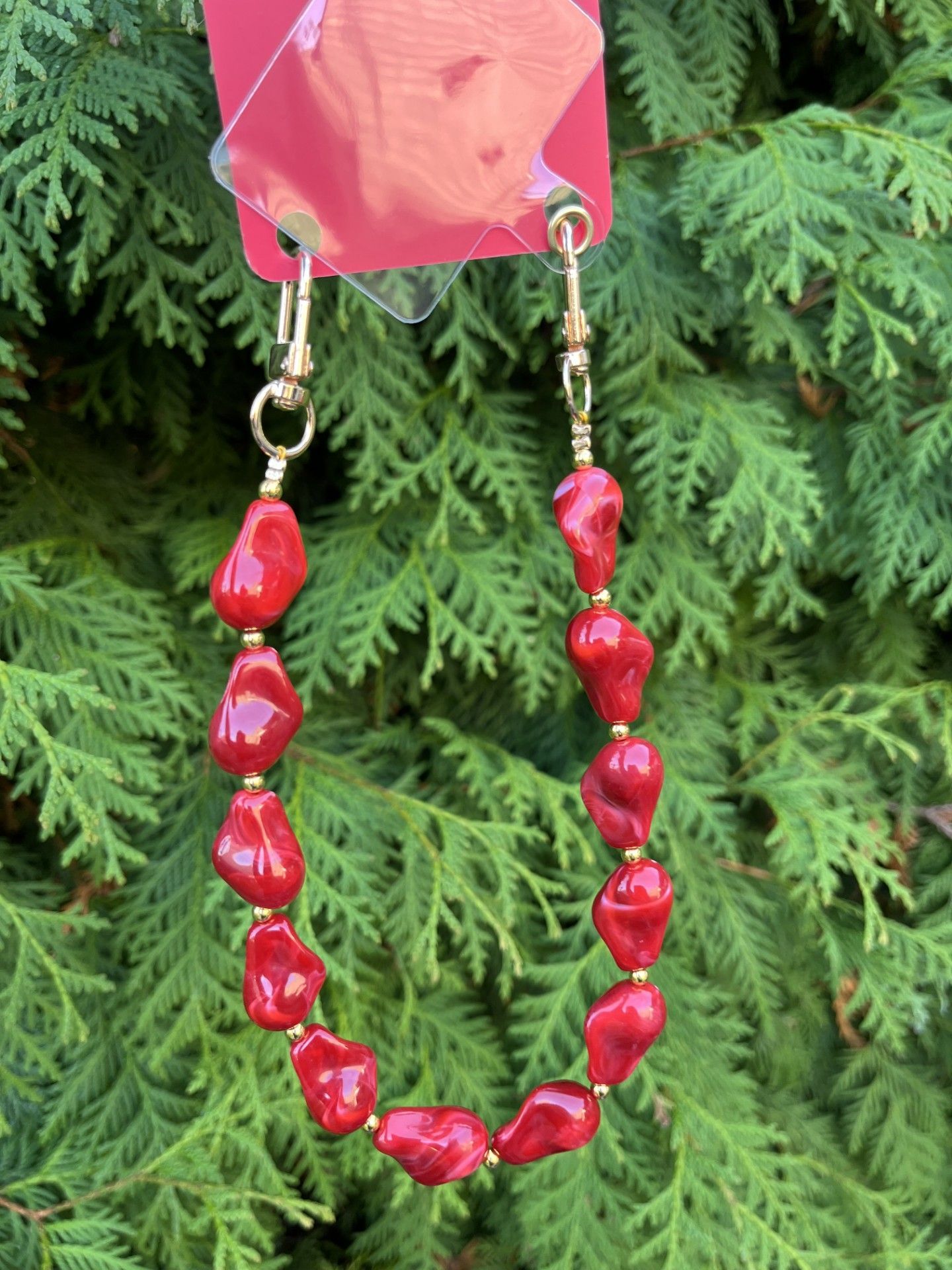 Telefoonkoord kort crimson