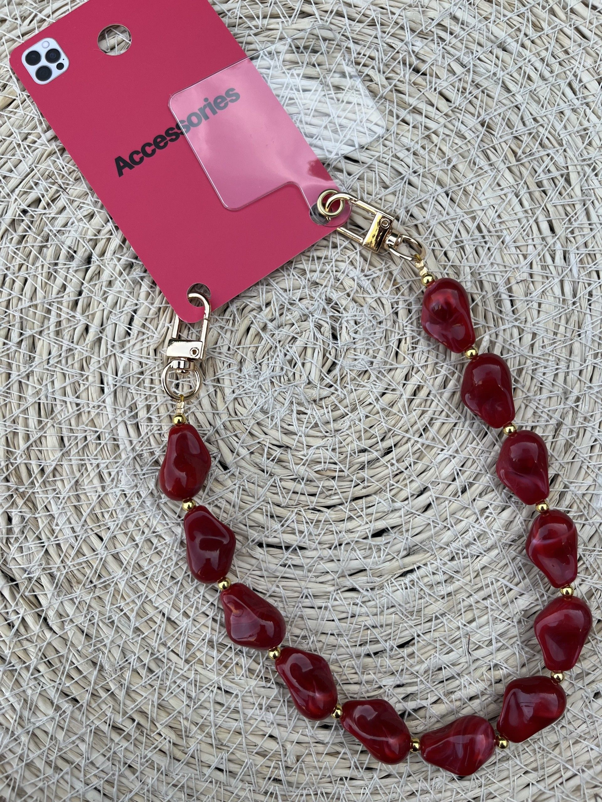 Telefoonkoord kort crimson