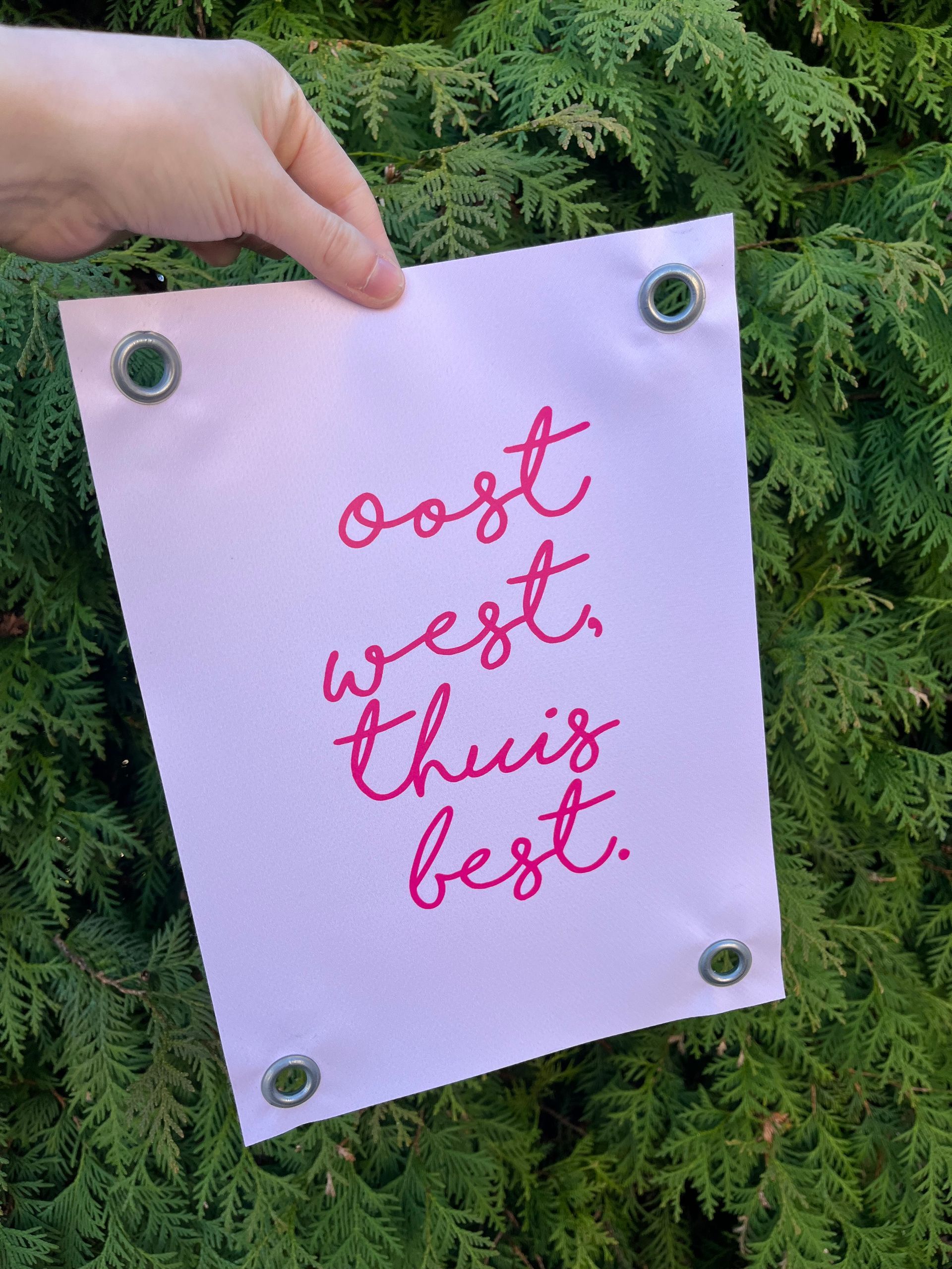 Tuinposter  oost west thuis best A4