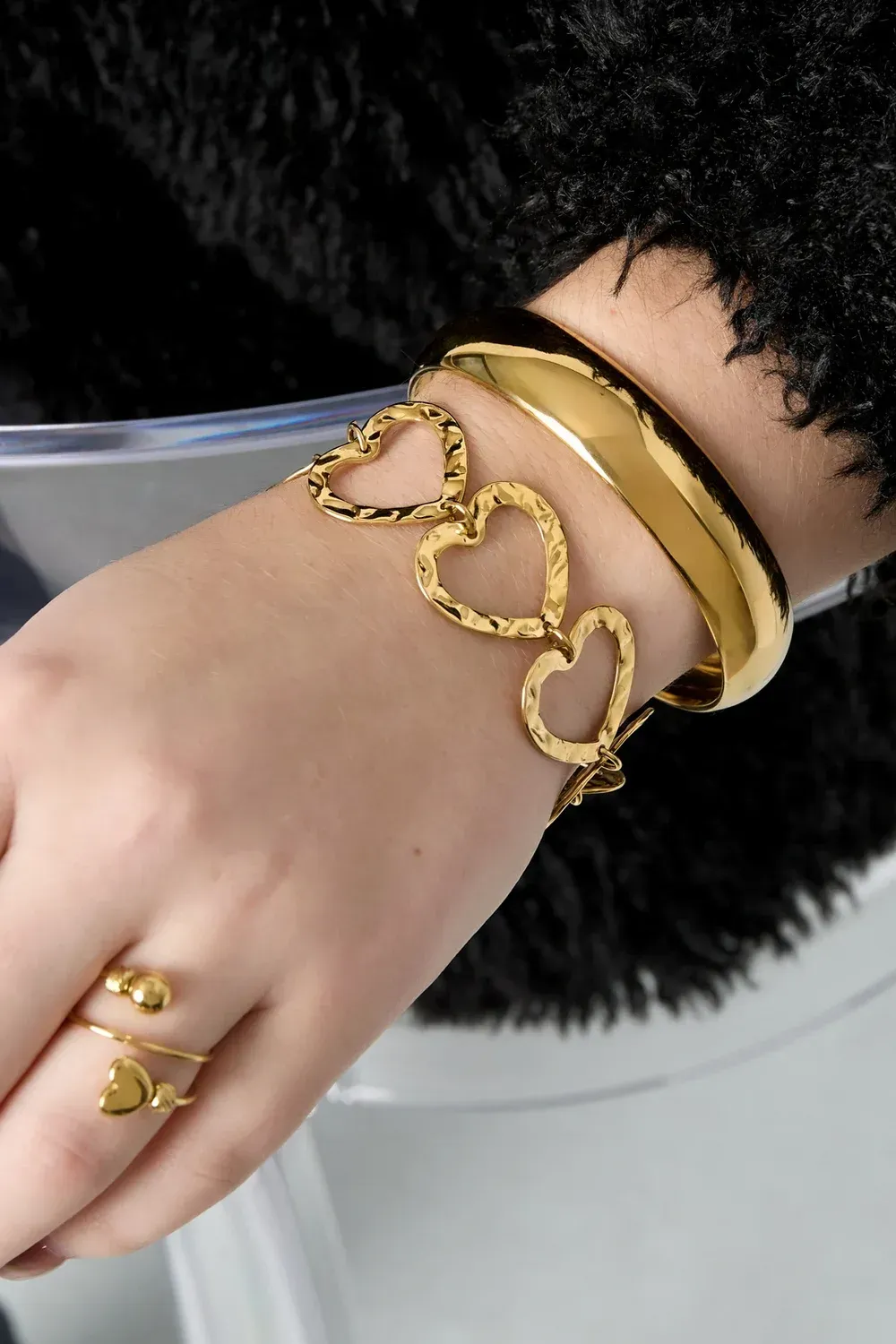 Armband gouden harten