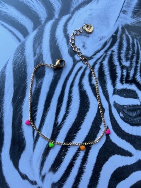 Armband neon hartjes