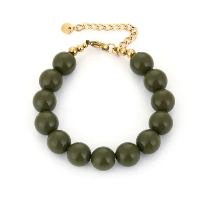 Kralenarmband olive