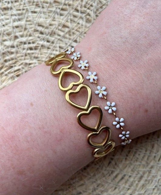 Bloemen armband div kleuren