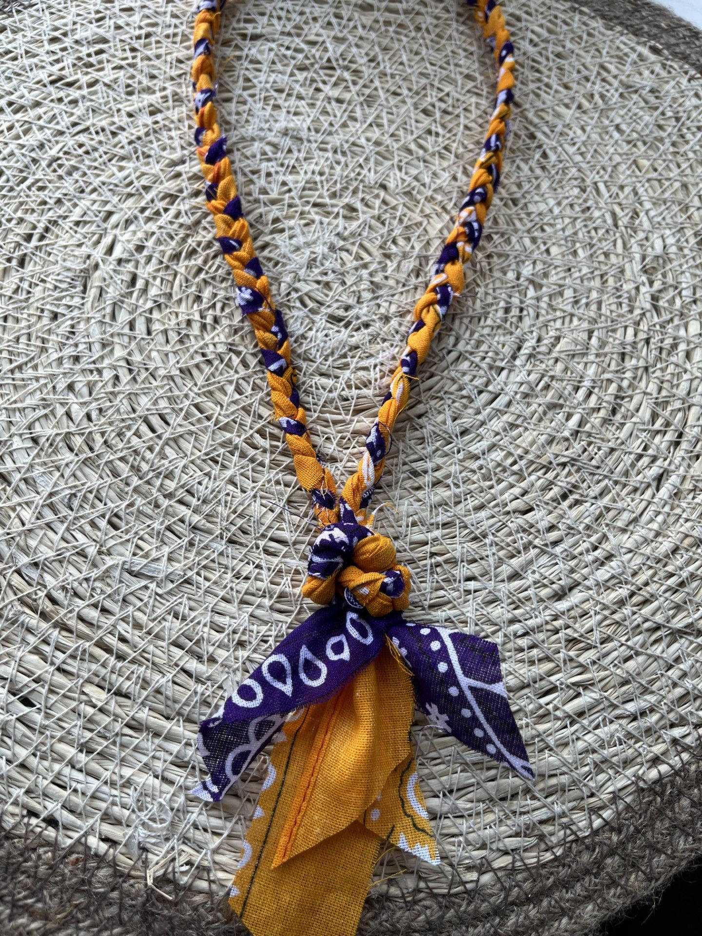 Bandana paars en licht oranje