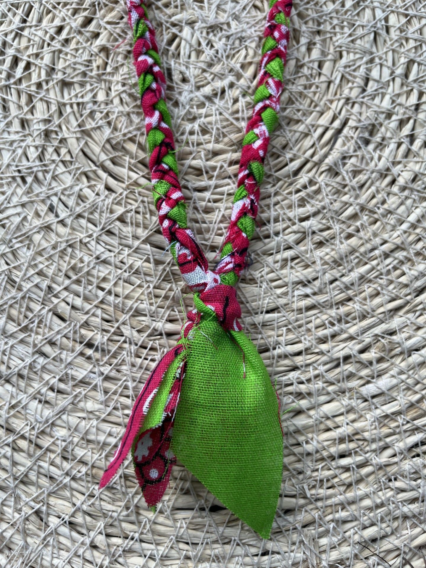 Bandana donkerroze en groen