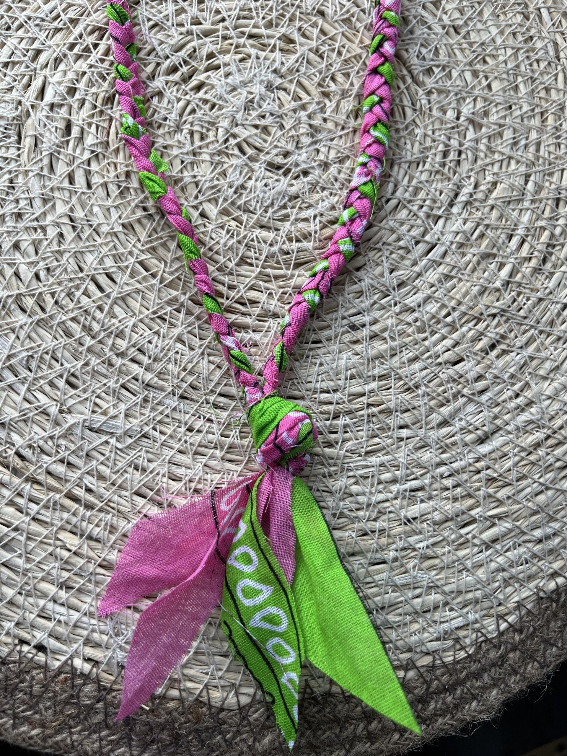 Bandana roze en groen