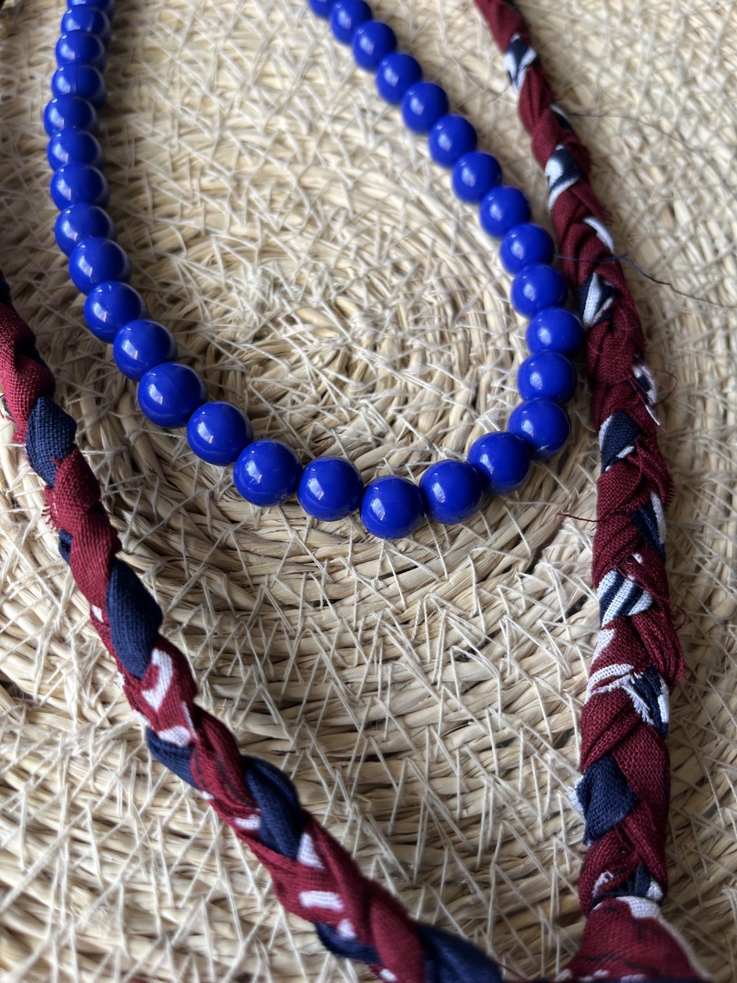 Bandana navy en bordeaux