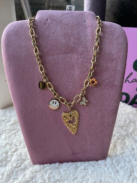 Bedelketting happy goud of zilver