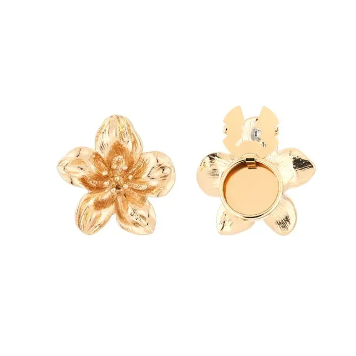 Button cover set goud bloem