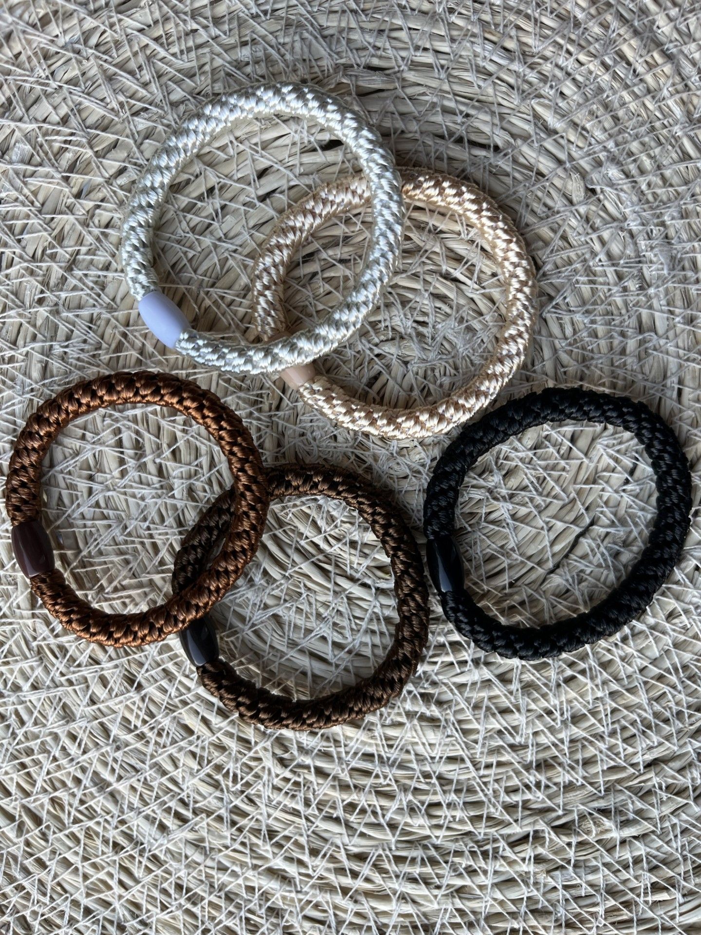 Haarelastiek aarde tinten