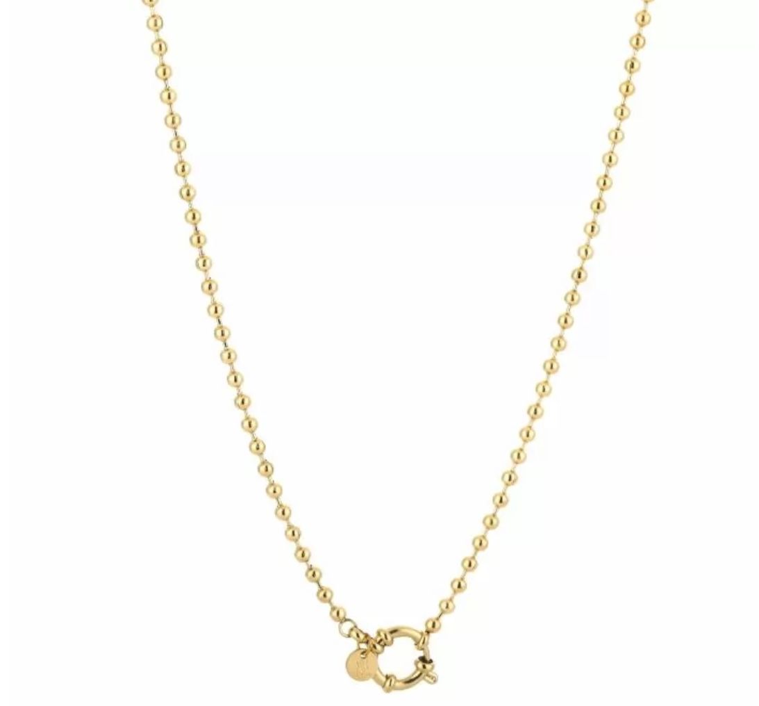 Ketting bolletjes met boeislot goud of zilver