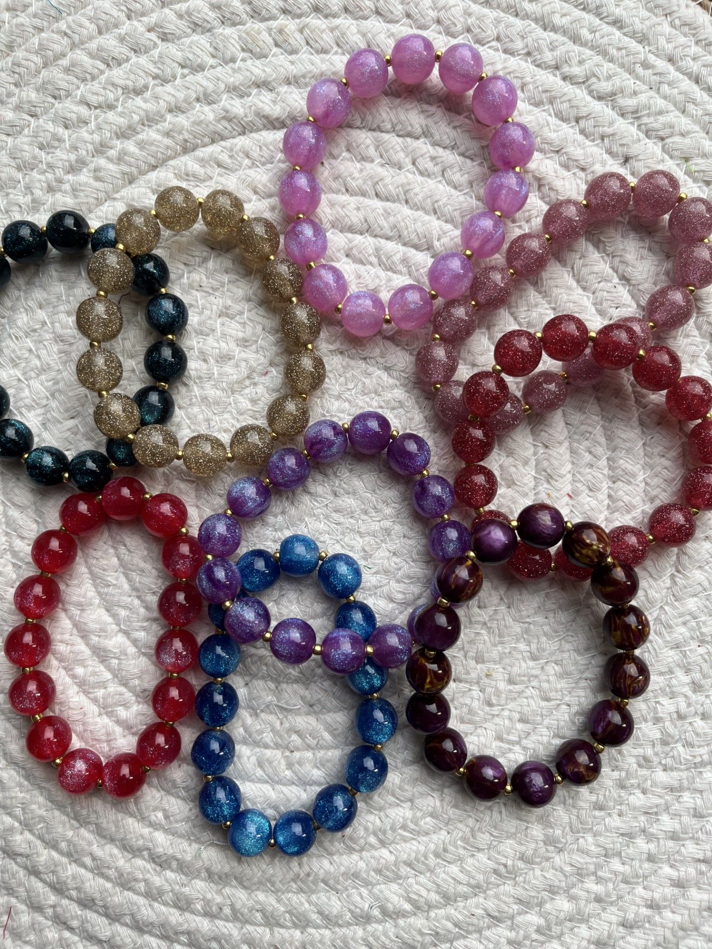 Kralenarmband glitter groot div kleuren