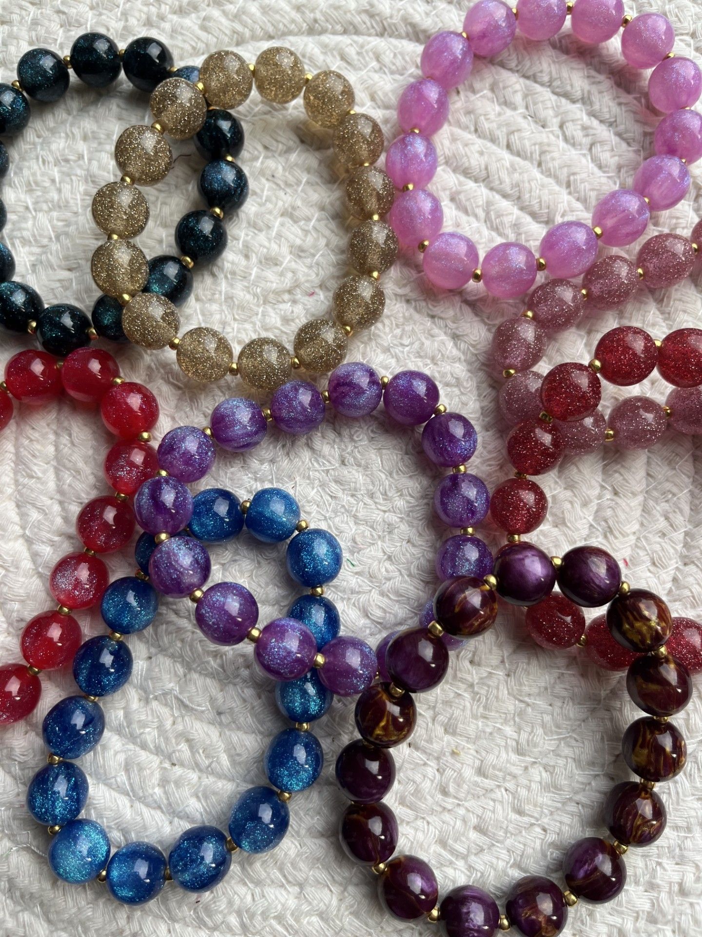 Kralenarmband glitter groot div kleuren