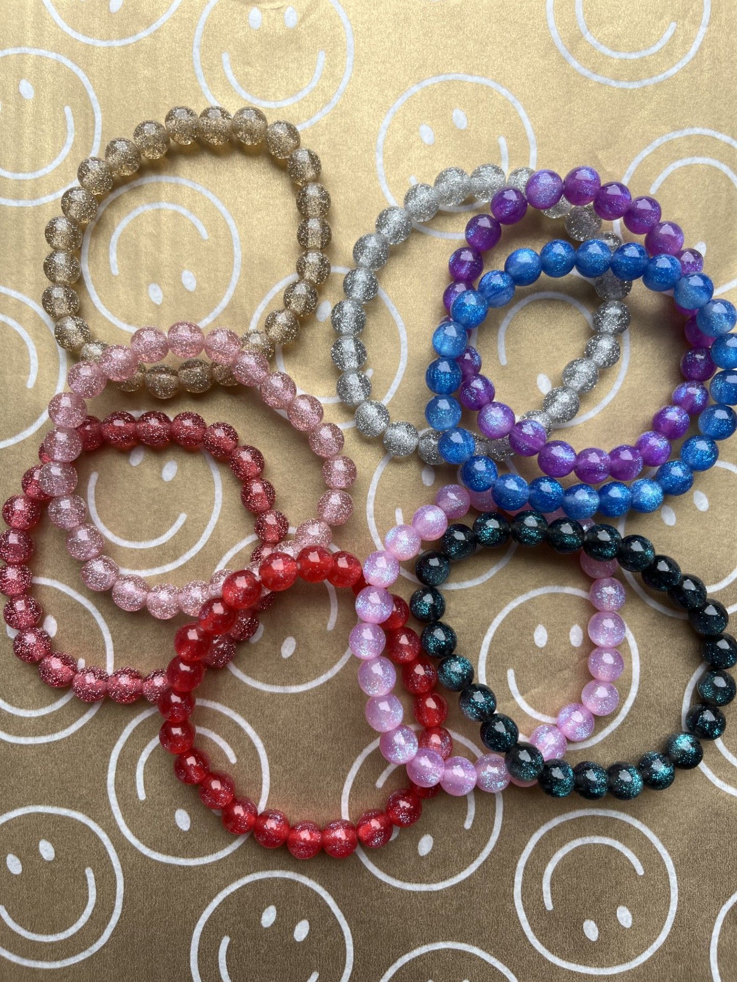 Kralenarmband glitter div kleuren