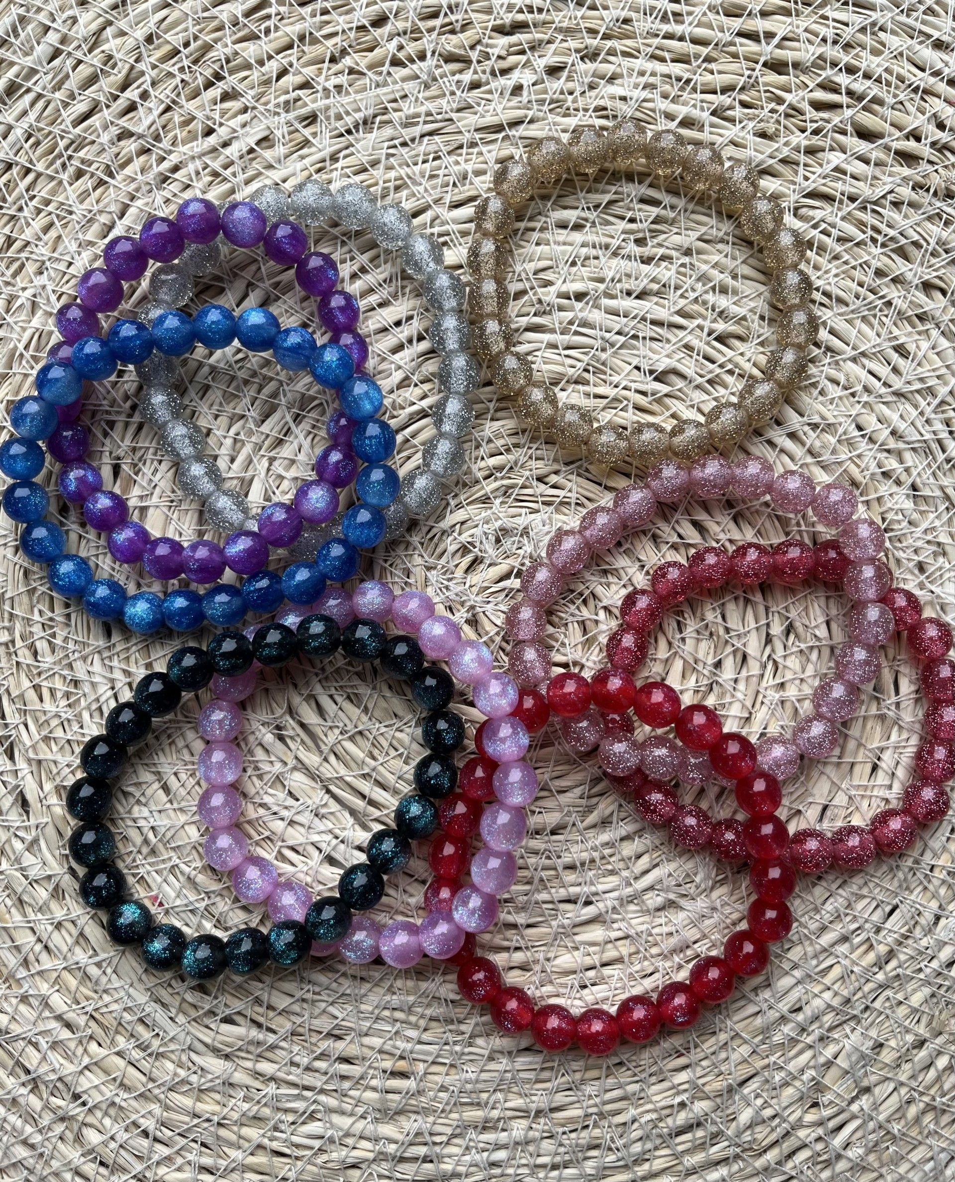 Kralenarmband glitter div kleuren