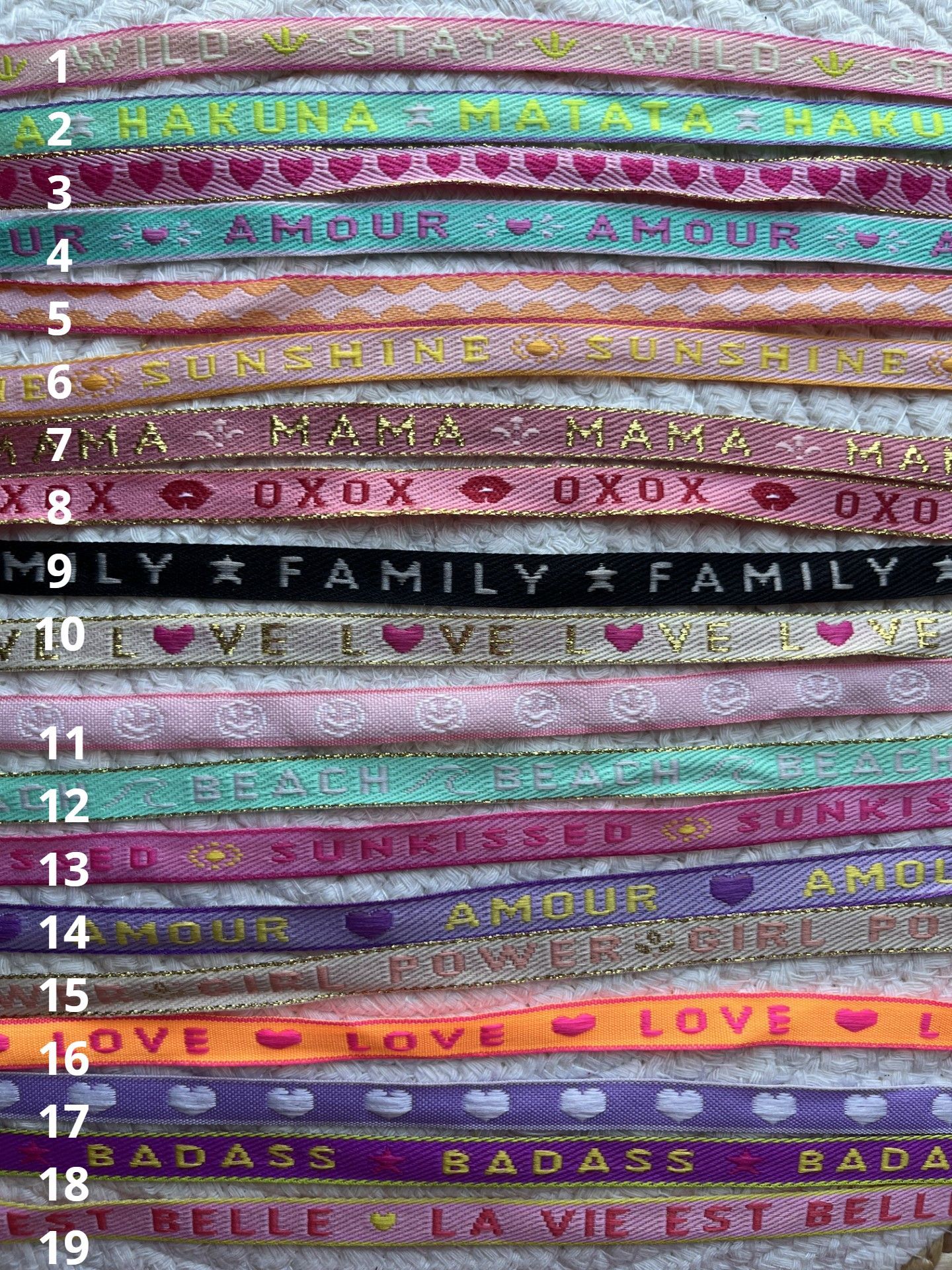 Lint armbandjes div kleuren