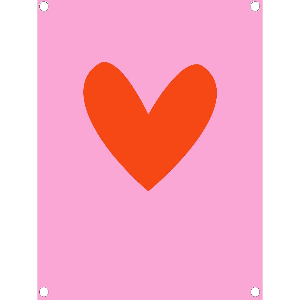Tuinposter hart roze 60x80