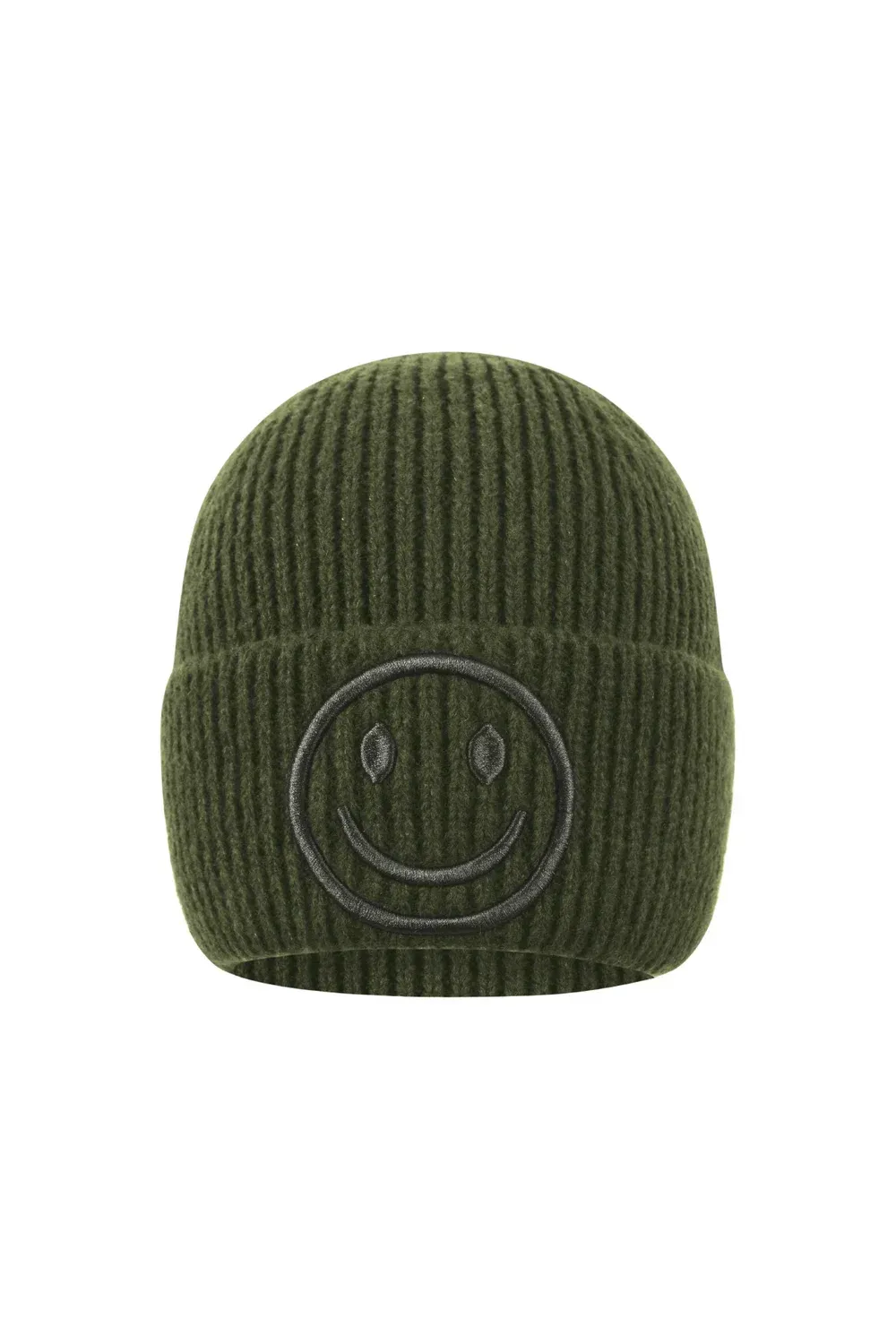 Muts smiley legergroen