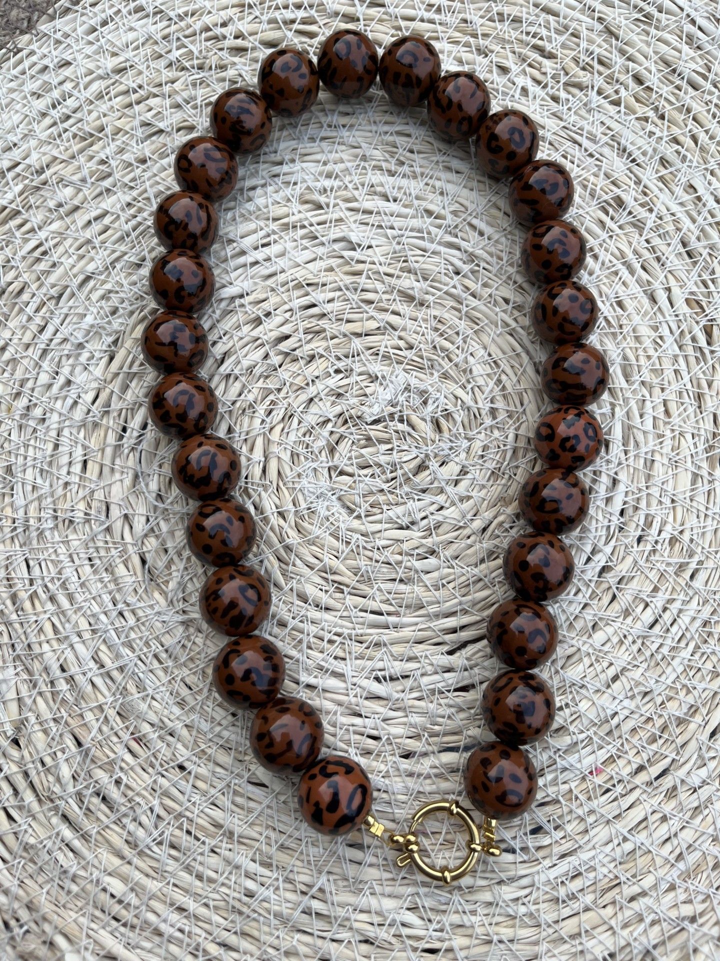 Panter kralenketting met boeislot