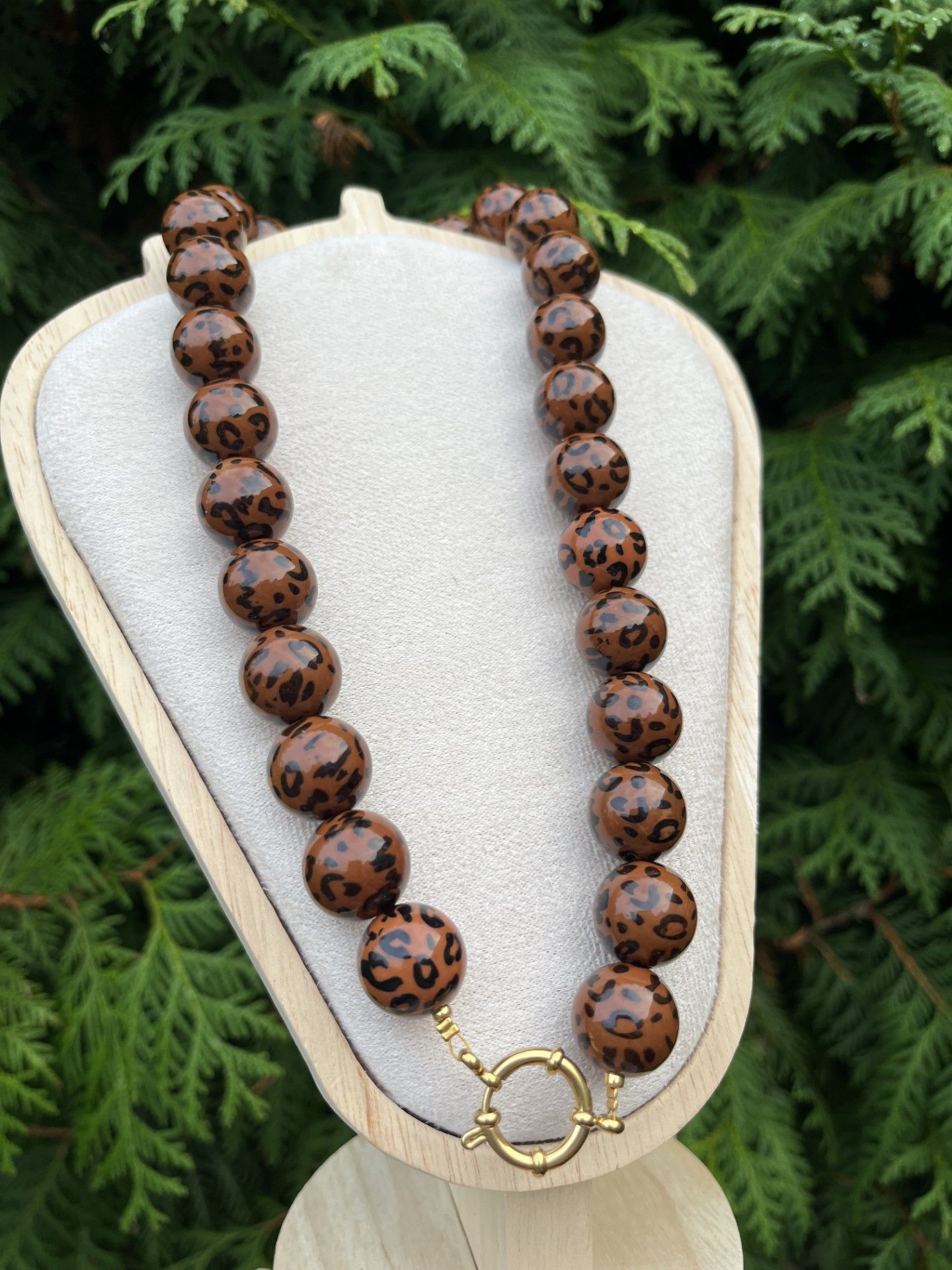 Panter kralenketting met boeislot