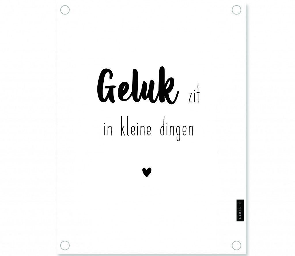 Tuinposter geluk zit in kleine dingen 60x80