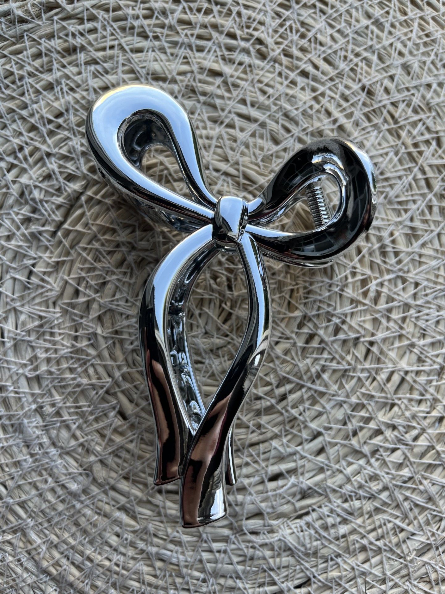 Strik haarklem zilverkleurig