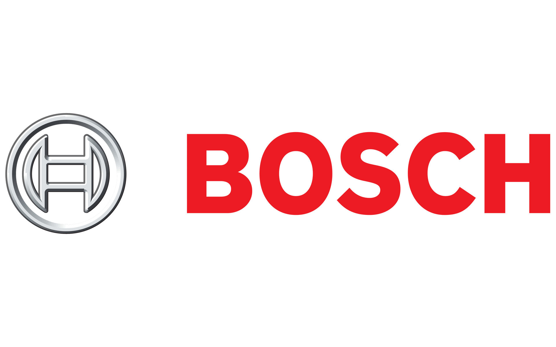 BOSCH logo in red text with a gray circular emblem on a white background