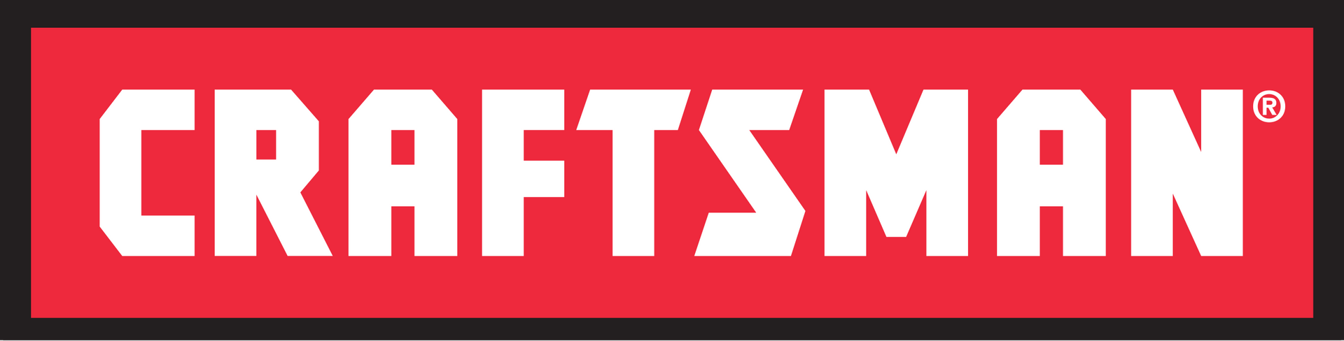 CRAFTSMAN logo in white on a red rectangular background