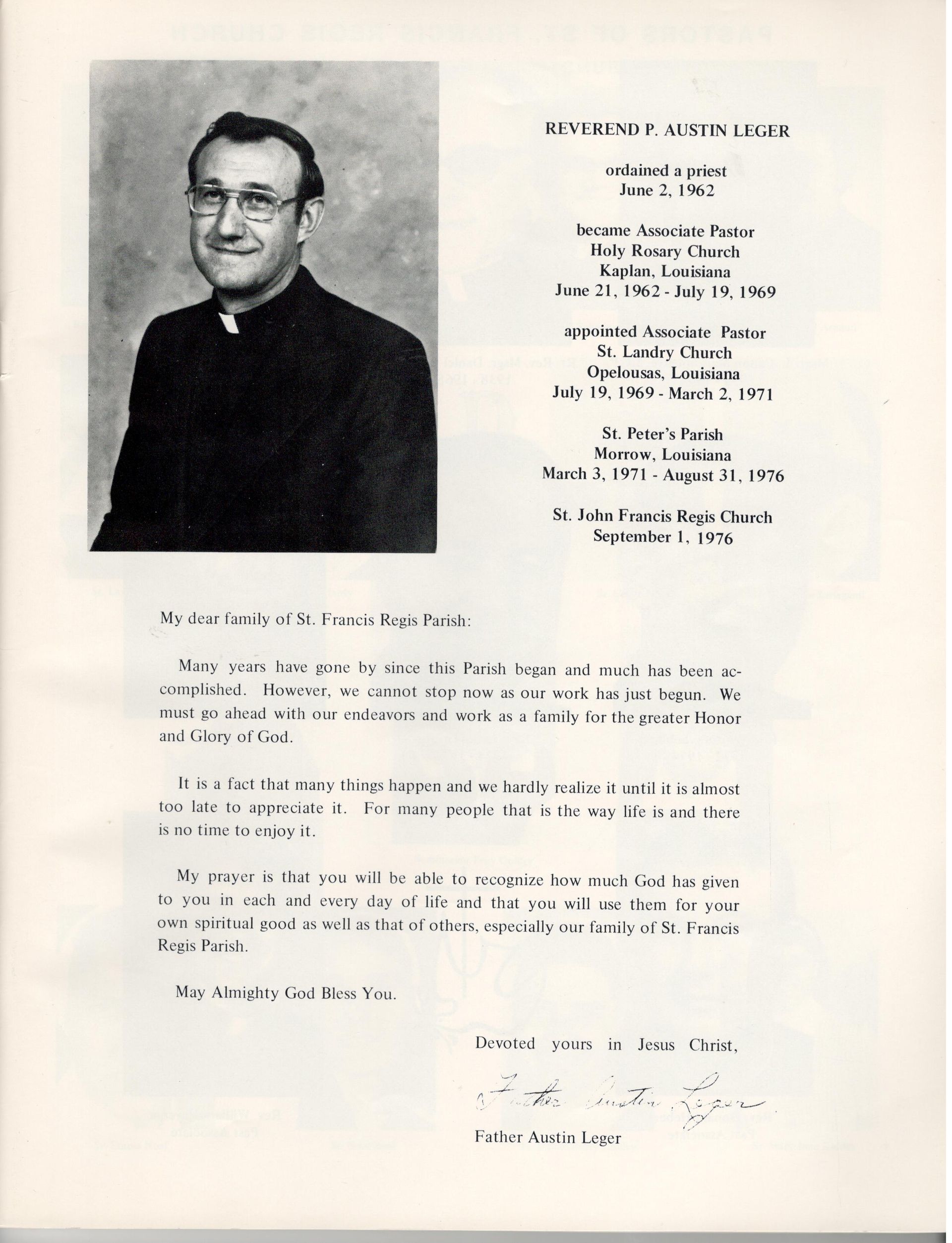 From the 1978 St. John Francis Regis Church Directory