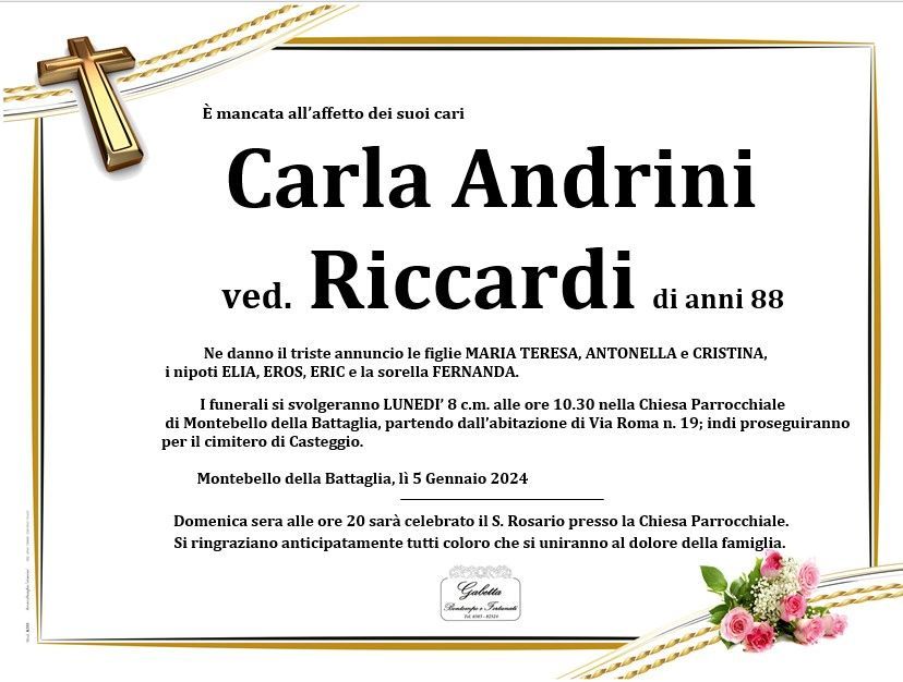 necrologio ANDRINI CARLA
