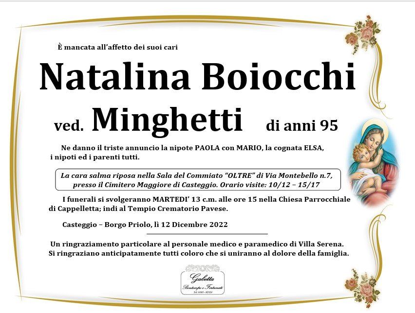 necrologio BOIOCCHI NATALINA