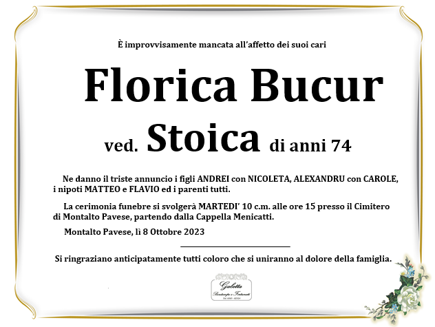 necrologio BUCUR FLORICA