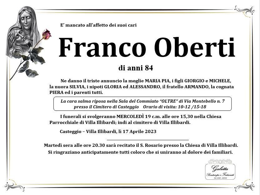 necrologio OBERTI FRANCO