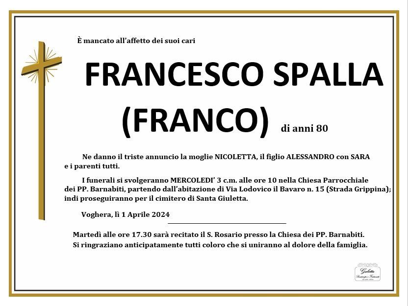 necrologio SPALLA FRANCESCO