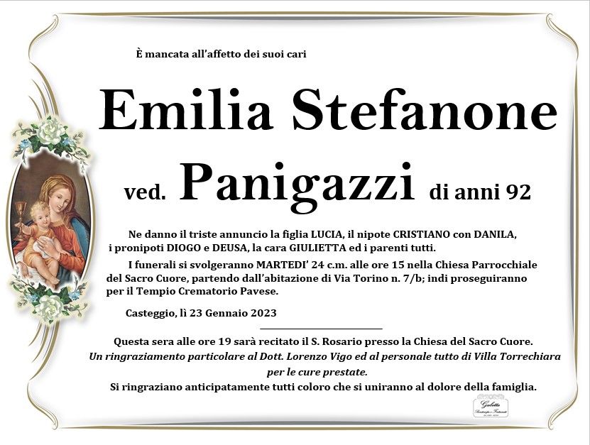 necrologio STEFANONE EMILIA