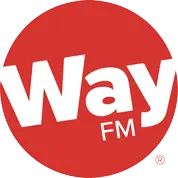The logo for way fm is in a red circle.