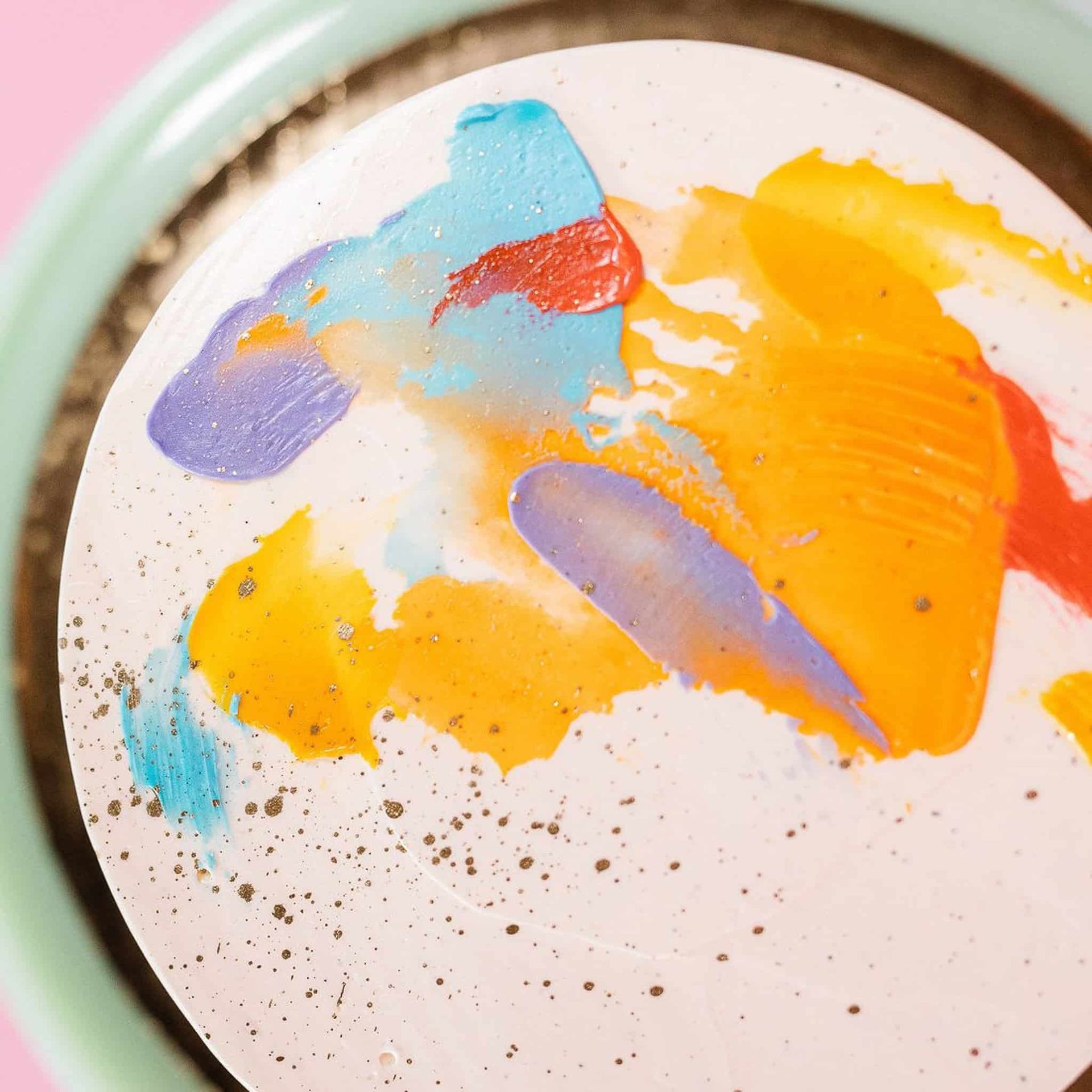 A bouquet of flowers is sitting on a checkered table.