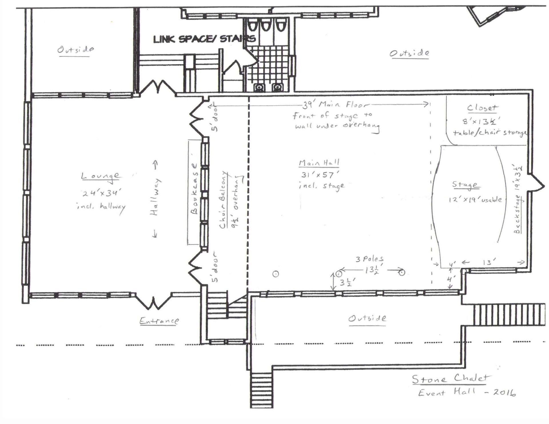 A black and white floor plan of a building