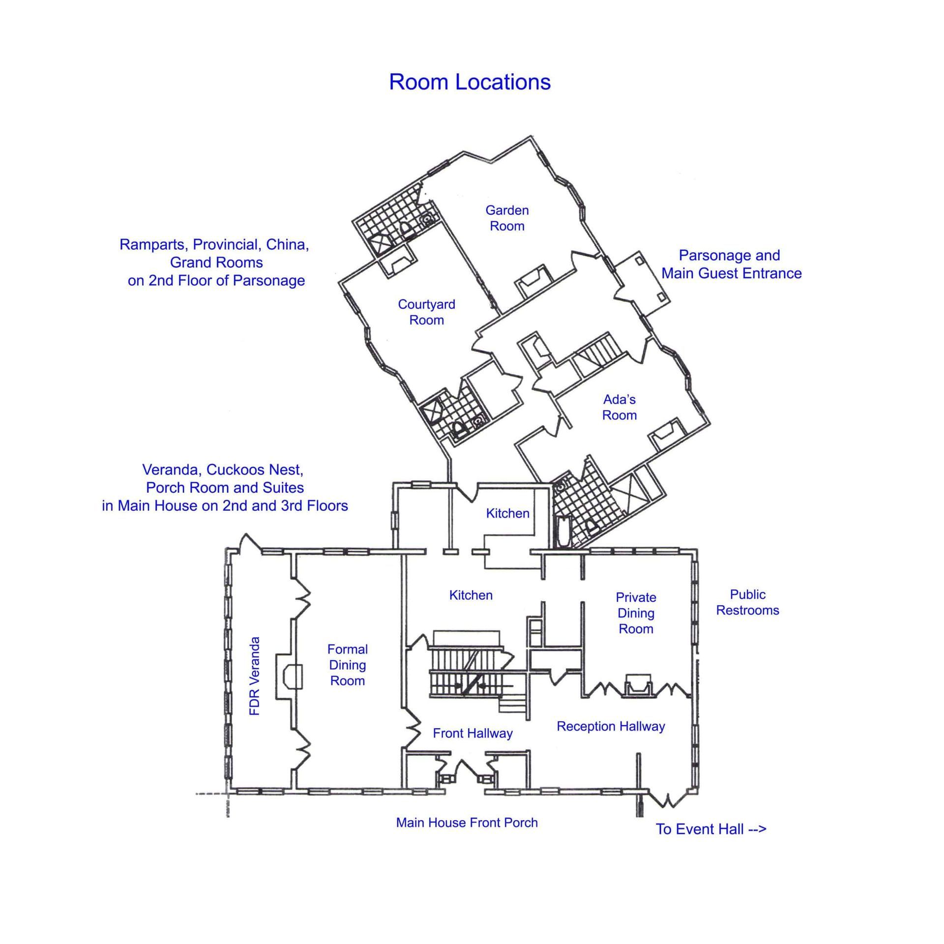 A black and white floor plan of a room location