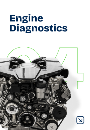 Engine diagnostics. A grayscale engine with text overlay. | Cain's Auto Shop