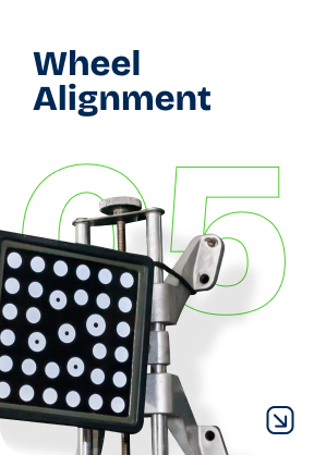 Wheel alignment service with equipment; white, green, and silver. | Cain's Auto Shop